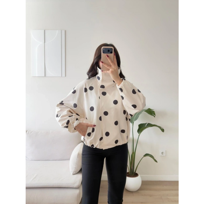 Puantiyeli Kruvaze Oversize Ceket