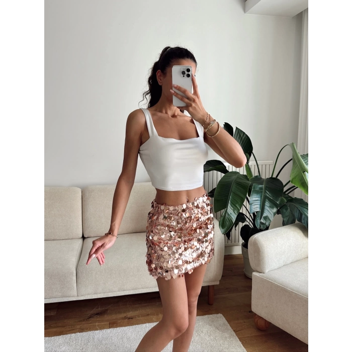 Pul Payetli Mini Etek