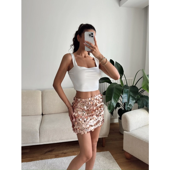 Pul Payetli Mini Etek