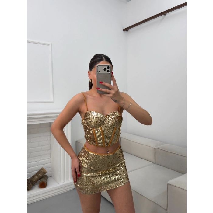 Pul Payetli İkili Takım - GOLD