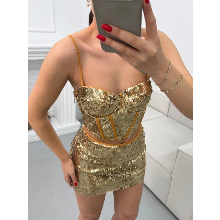 Pul Payetli İkili Takım - GOLD