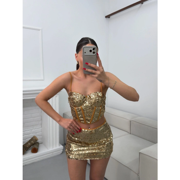 Pul Payetli İkili Takım - GOLD