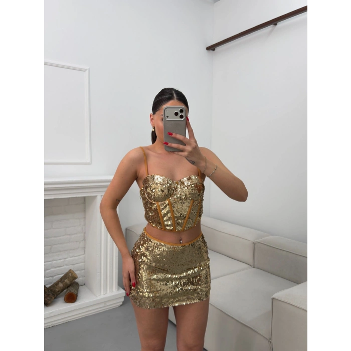 Pul Payetli İkili Takım - GOLD