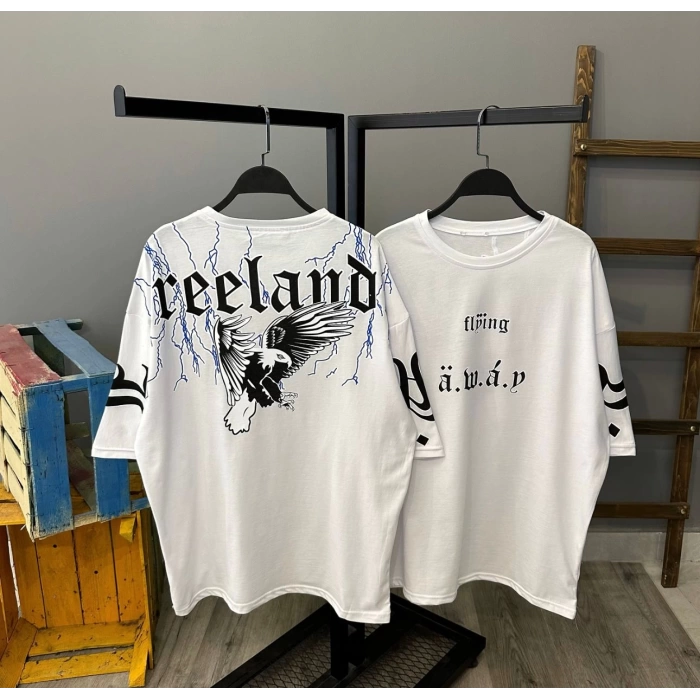 Reeland Unisex Oversize T-shirt-BEYAZ