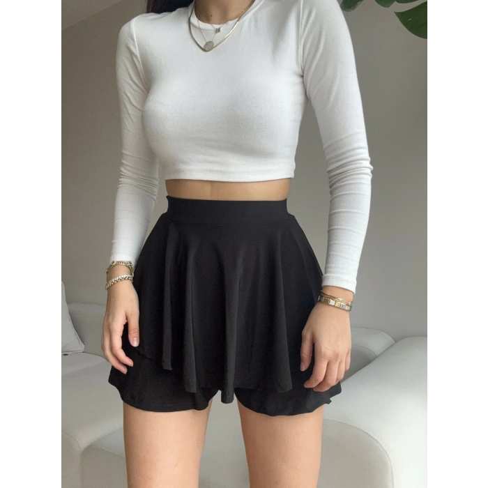 Salaş Sandy Şort Etek-SİYAH