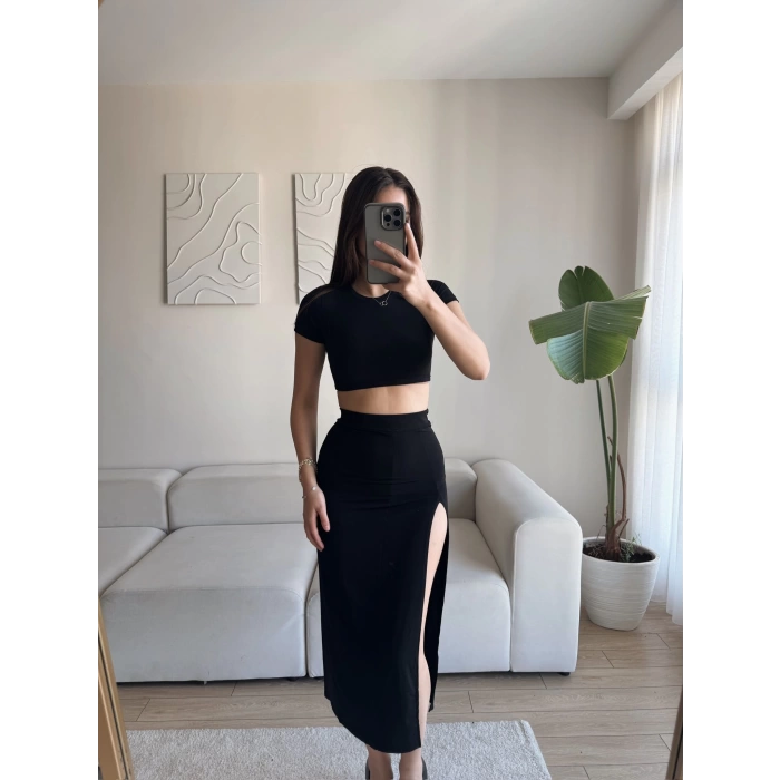 Sandy Crop & Yırtmaç Etekli Takım