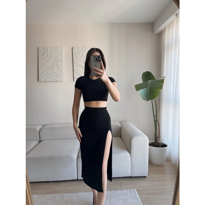 Sandy Crop & Yırtmaç Etekli Takım