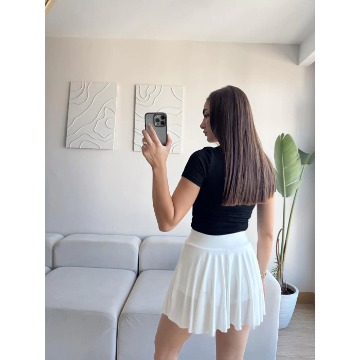 Sandy Şort Etek - BEYAZ