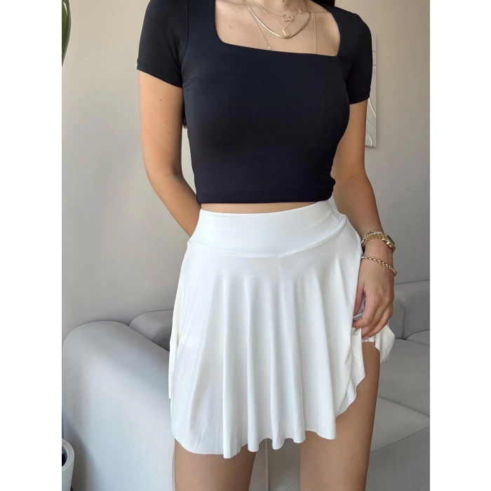 Sandy Şort Etek - BEYAZ