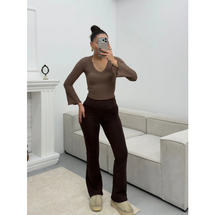 Şardonlu İspanyol Tayt - KAHVE