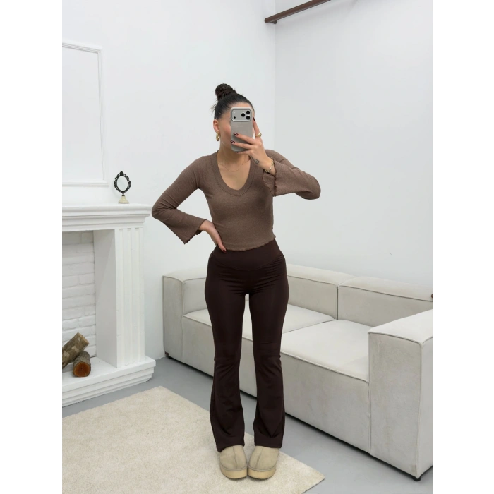 Şardonlu İspanyol Tayt - KAHVE