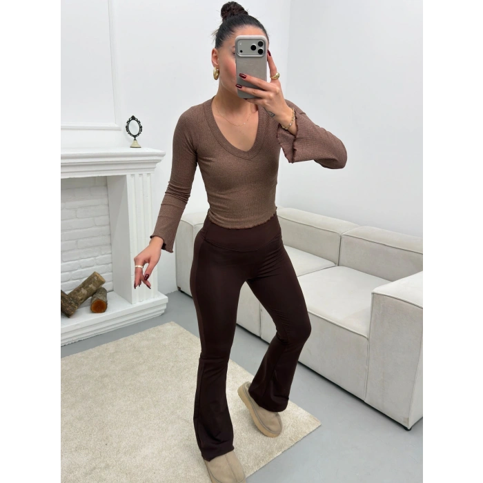 Şardonlu İspanyol Tayt - KAHVE