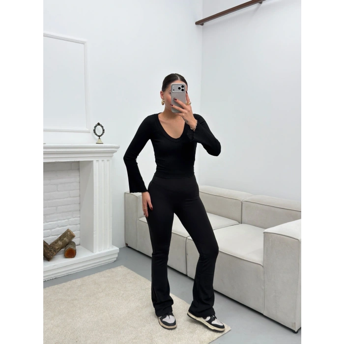 Şardonlu İspanyol Tayt - SİYAH