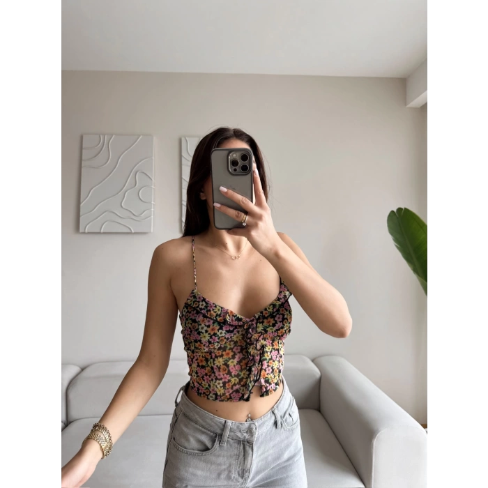 Sırt Çapraz Tül Crop