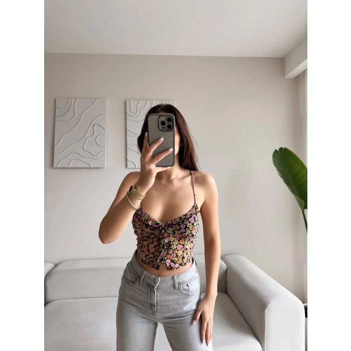 Sırt Çapraz Tül Crop