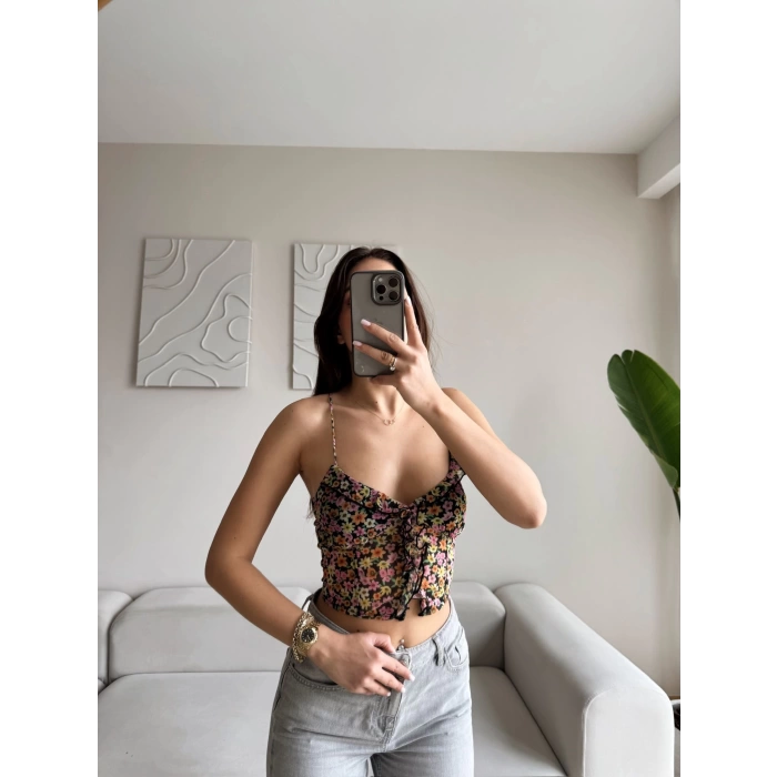 Sırt Çapraz Tül Crop