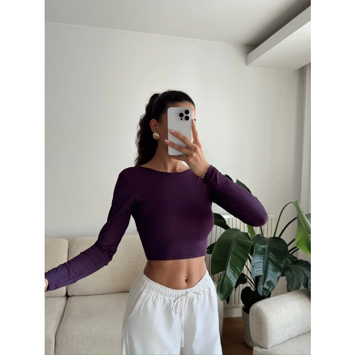 Sırt Dekolte Crop - MOR