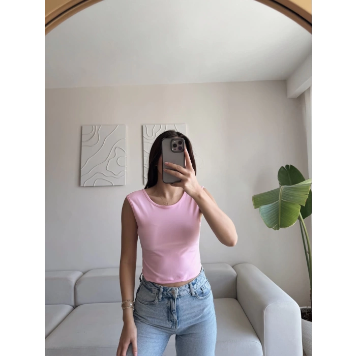 Sırt Kare Crop - PEMBE