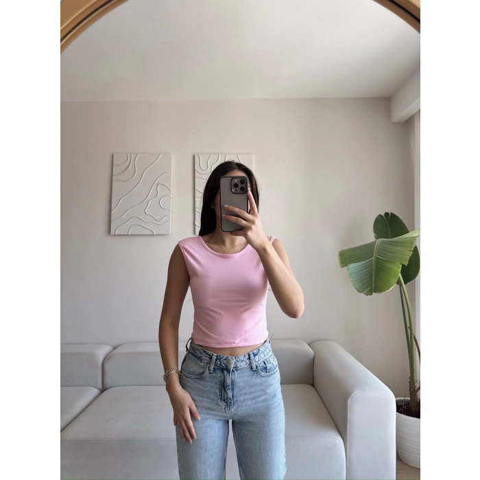Sırt Kare Crop - PEMBE