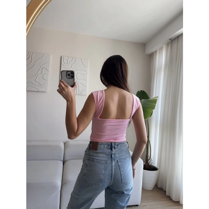Sırt Kare Crop - PEMBE