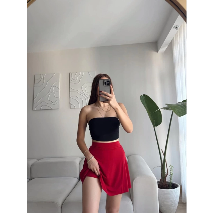 Şortlu Sandy Tenis Etek - KIRMIZI