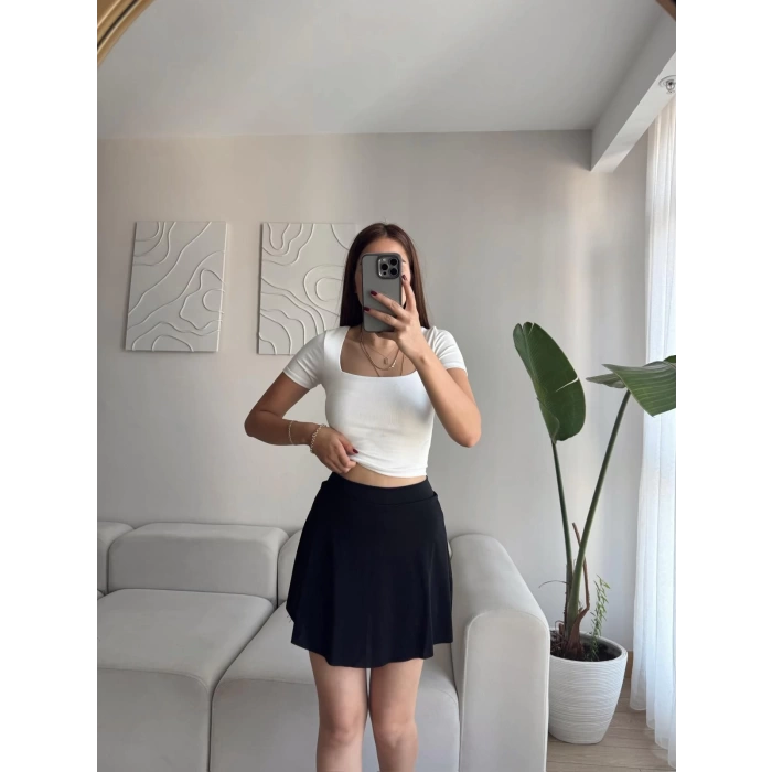 Şortlu Sandy Tenis Etek - SİYAH
