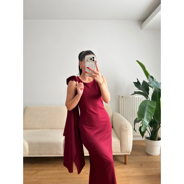 Sweat Elbise Takım - BORDO