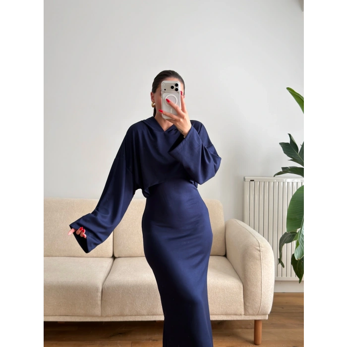 Sweat Elbise Takım - LACİVERT