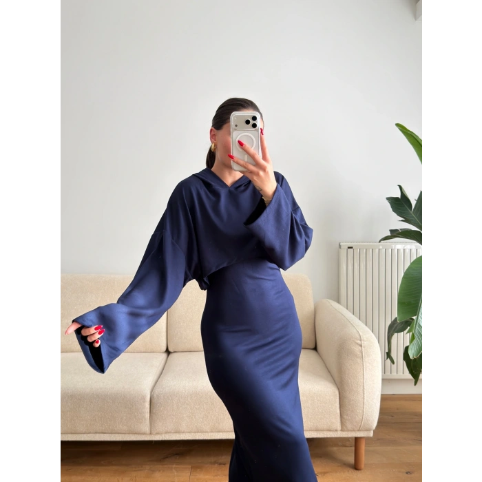 Sweat Elbise Takım - LACİVERT