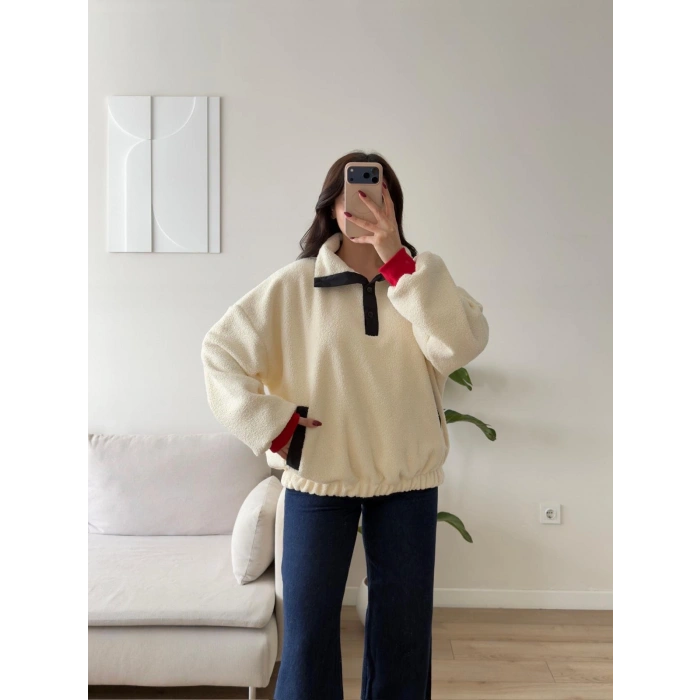 Teddy Ayıcık Nakışlı Oversize Sweat