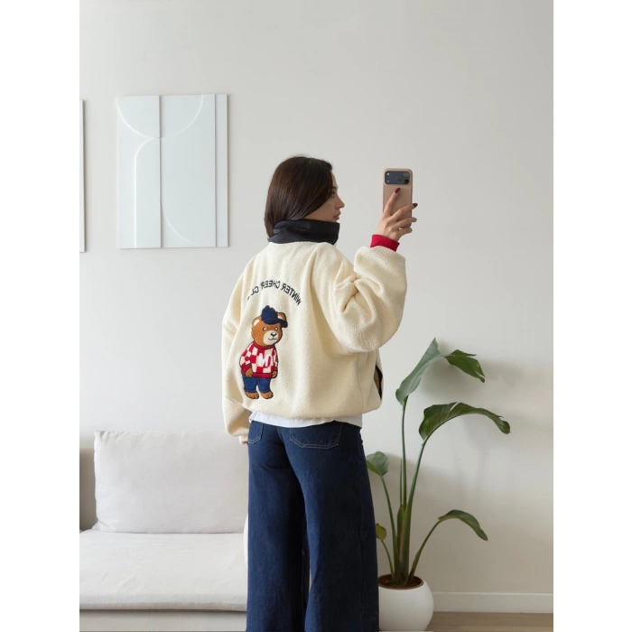 Teddy Ayıcık Nakışlı Oversize Sweat