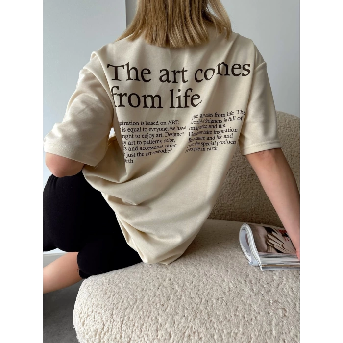 The Art Come From Life Unisex Oversize T-shirt-BEJ