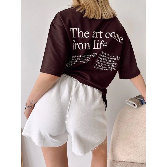 The Art Come From Life Unisex Oversize T-shirt-KAHVE