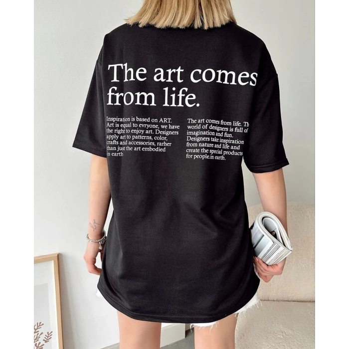 The Art Come From Life Unisex Oversize T-shirt-SİYAH