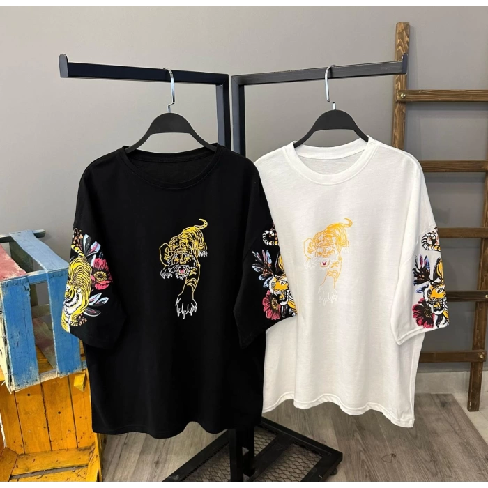 Tiger Unisex Oversize T-shirt -SİYAH