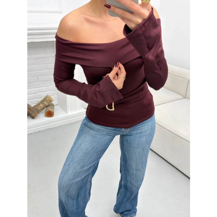 Tokalı Madonna Bluz - BORDO