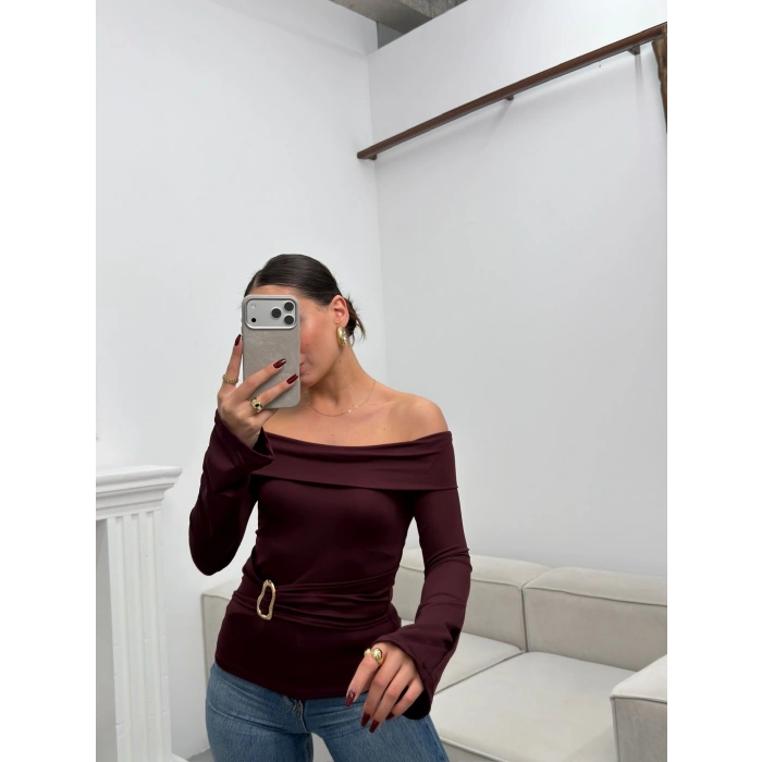 Tokalı Madonna Bluz - BORDO