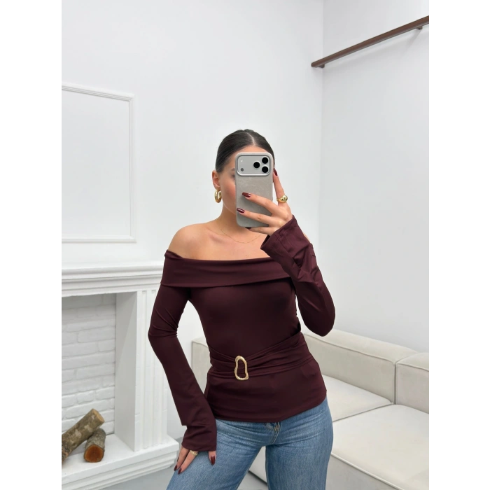 Tokalı Madonna Bluz - BORDO