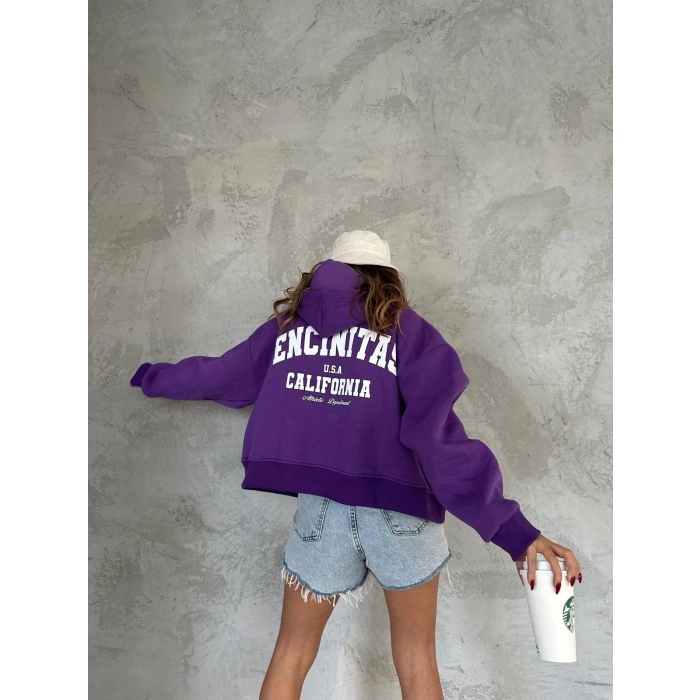 U.S.A California Unisex Oversize Hırka-MOR