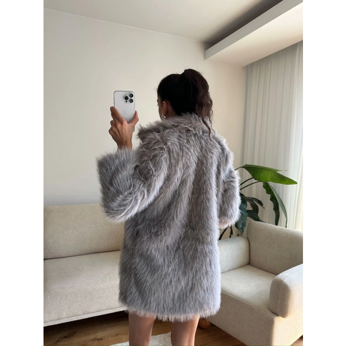 Uzun Premium Kürk - GRİ