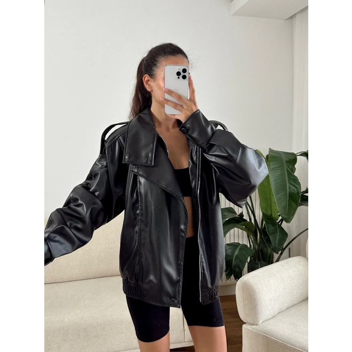 Vintage Oversize Deri Ceket