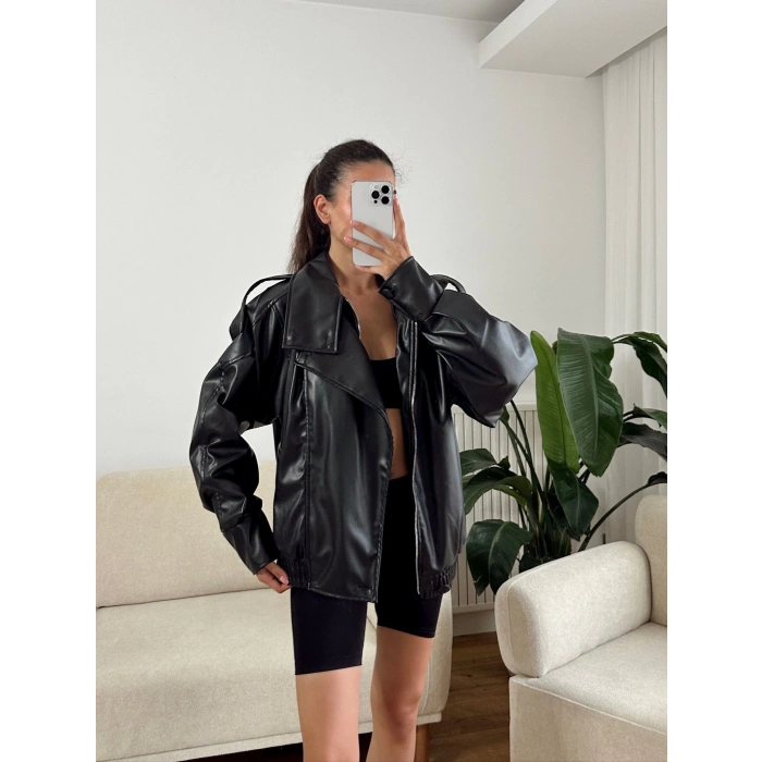 Vintage Oversize Deri Ceket