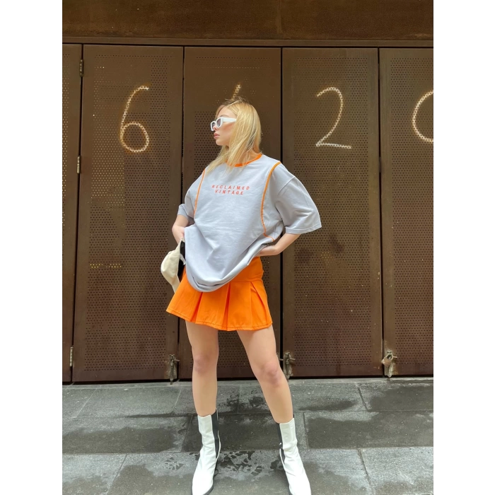 Vintage Unisex Oversize T-shirt-GRİ