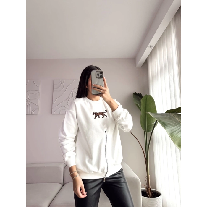 Wild Fermuar Detay Oversize Sweatshirt