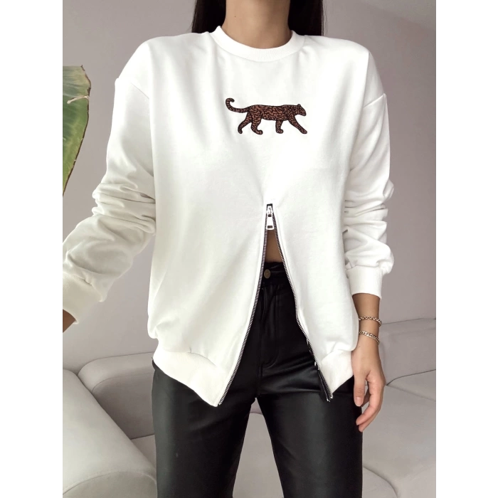 Wild Fermuar Detay Oversize Sweatshirt