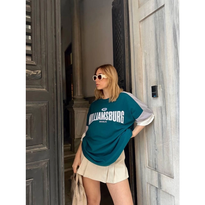 Williamsburg Unisex Oversize T-shirt-YEŞİLGRİ