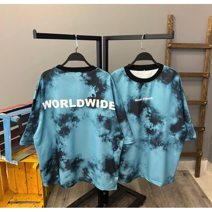 Worldwide Oversize Unisex T-shirt-MAVİ