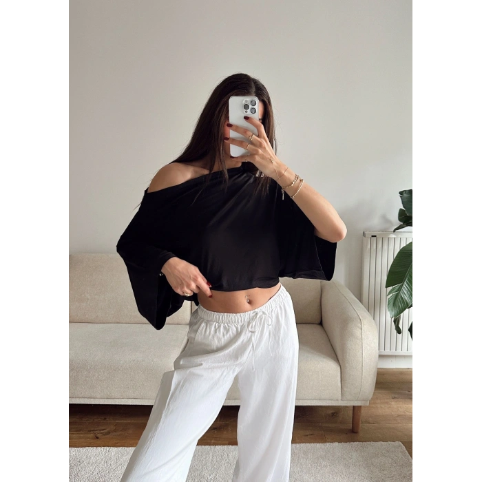 Yarasa Oversize Bluz - SİYAH
