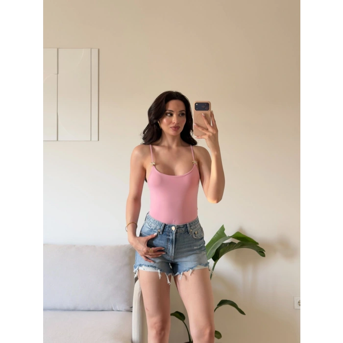 Yıldız Aksesuar Bodysuit - PEMBE