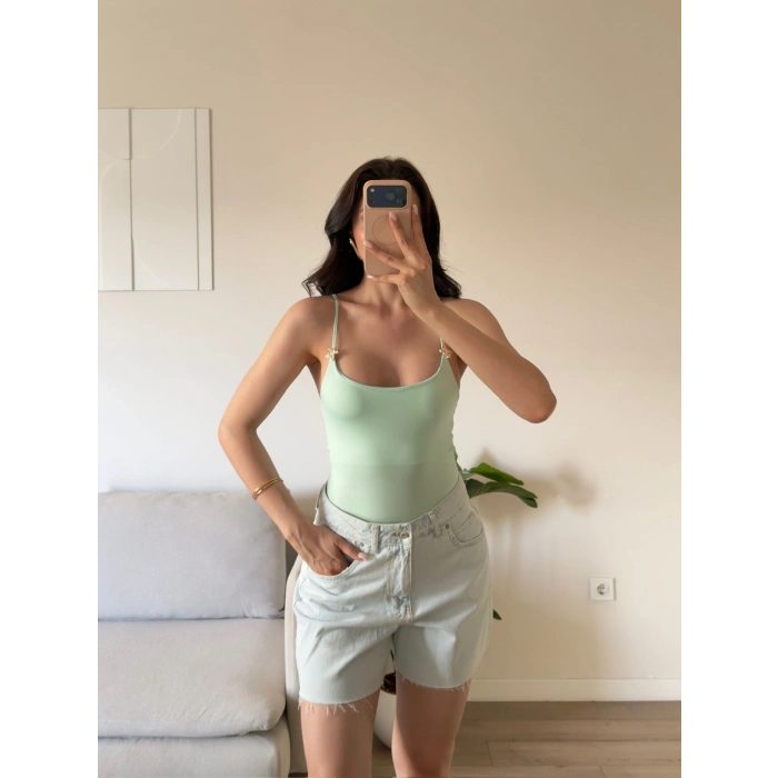Yıldız Aksesuar Bodysuit - YEŞİL